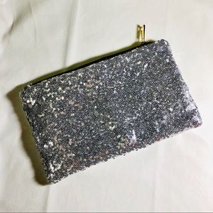 NEW! Silver sequin pouch